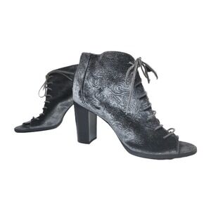 Report Womens Booties Size 11 Gray Velvet Paisley Lace Up Willamette‎ Peep Toe